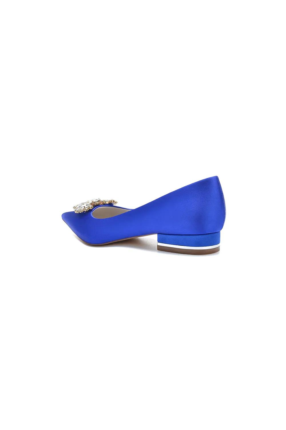 Pretty Pointed Toe Rhinestone Kitten Heels