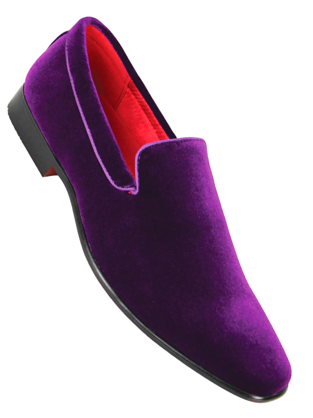 Purple Men's Plain Velvet Slip-On Shoes Formal Design Style No: 7011
