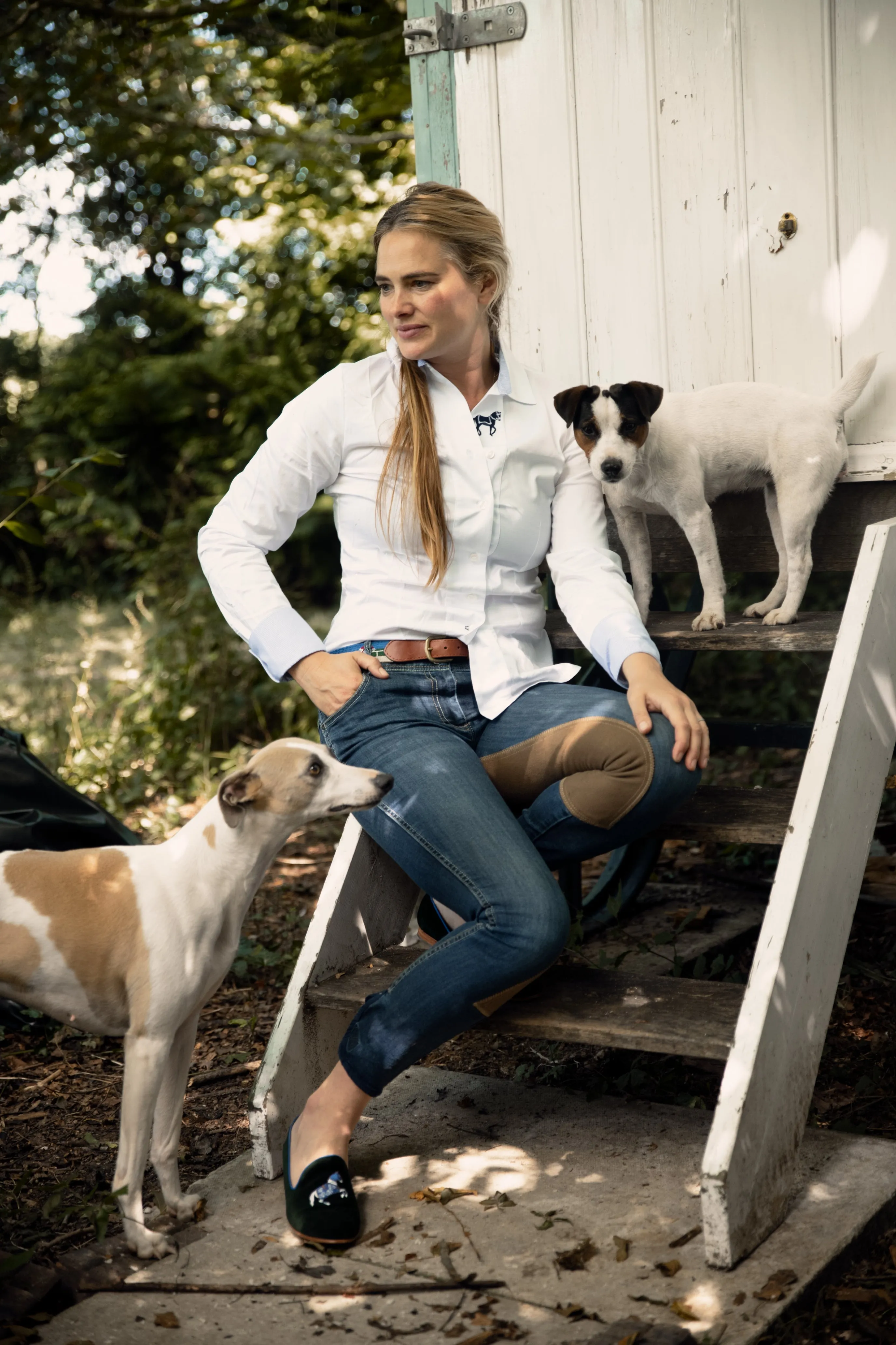 Rönner Mimosa Snaffle Navy & Gold Velvet Loafer