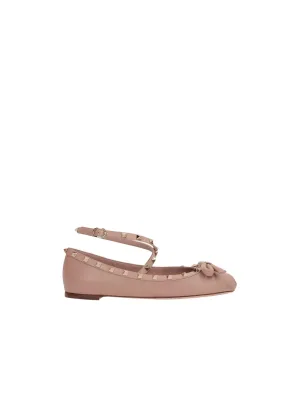 Rockstud Studded Leather Ballerinas