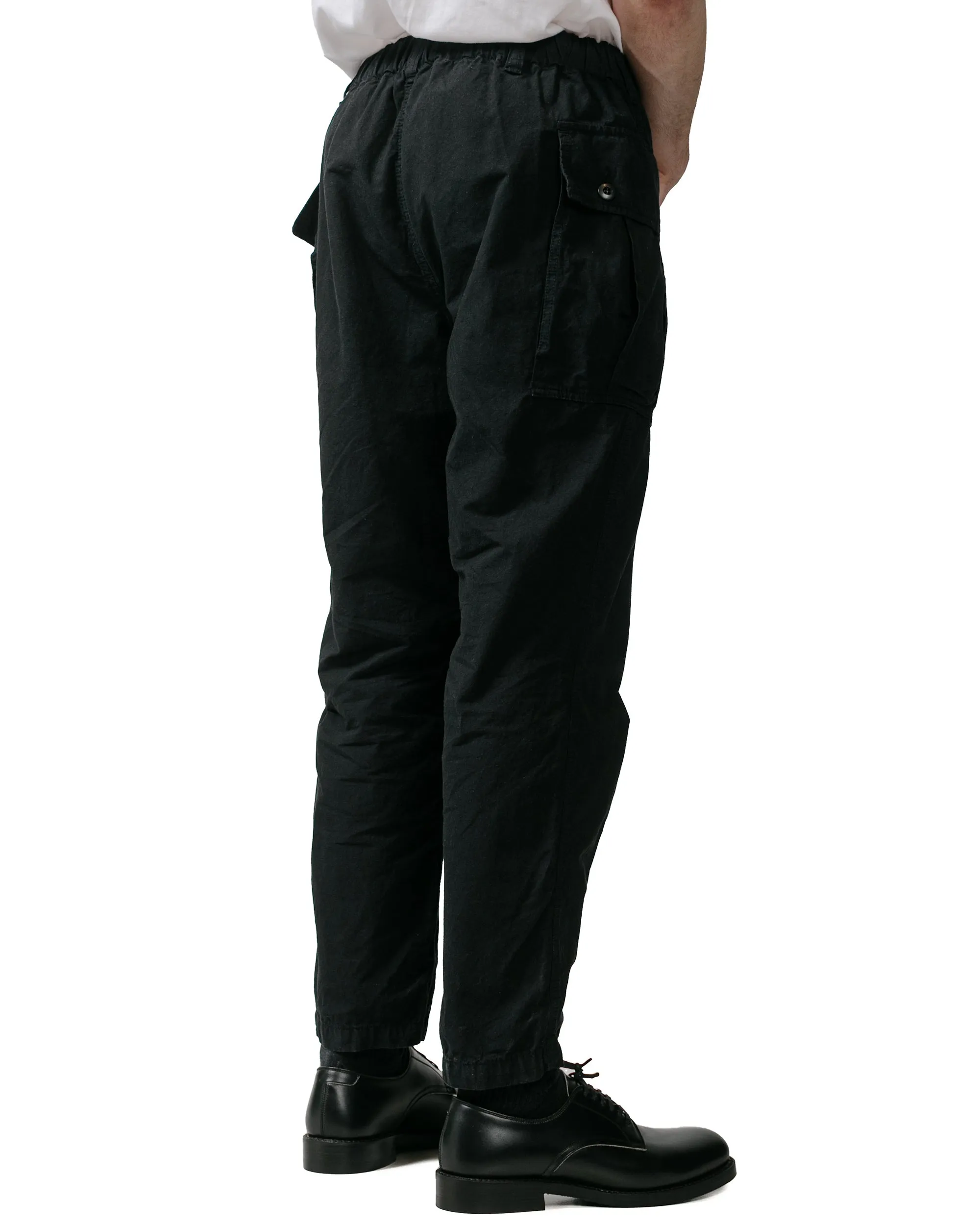 Sage de Cret High Density Cotton Hemp Cropped Peg Top Military Pants Black