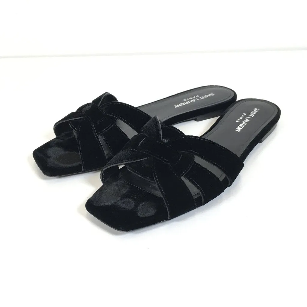Saint Laurent Velvet Tribute Slides