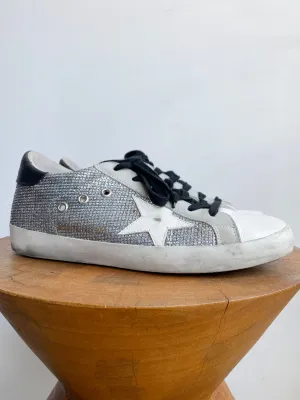 SILVER LUREX SUPERSTAR SNEAKERS
