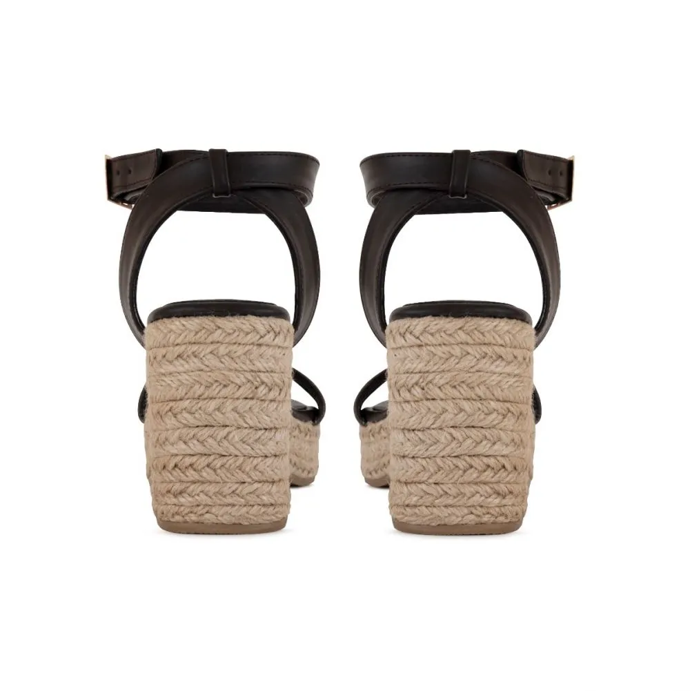 South Beach Brown Retro Platform Espadrilles