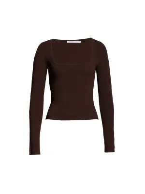 Square-Neck Long Sleeve Top
