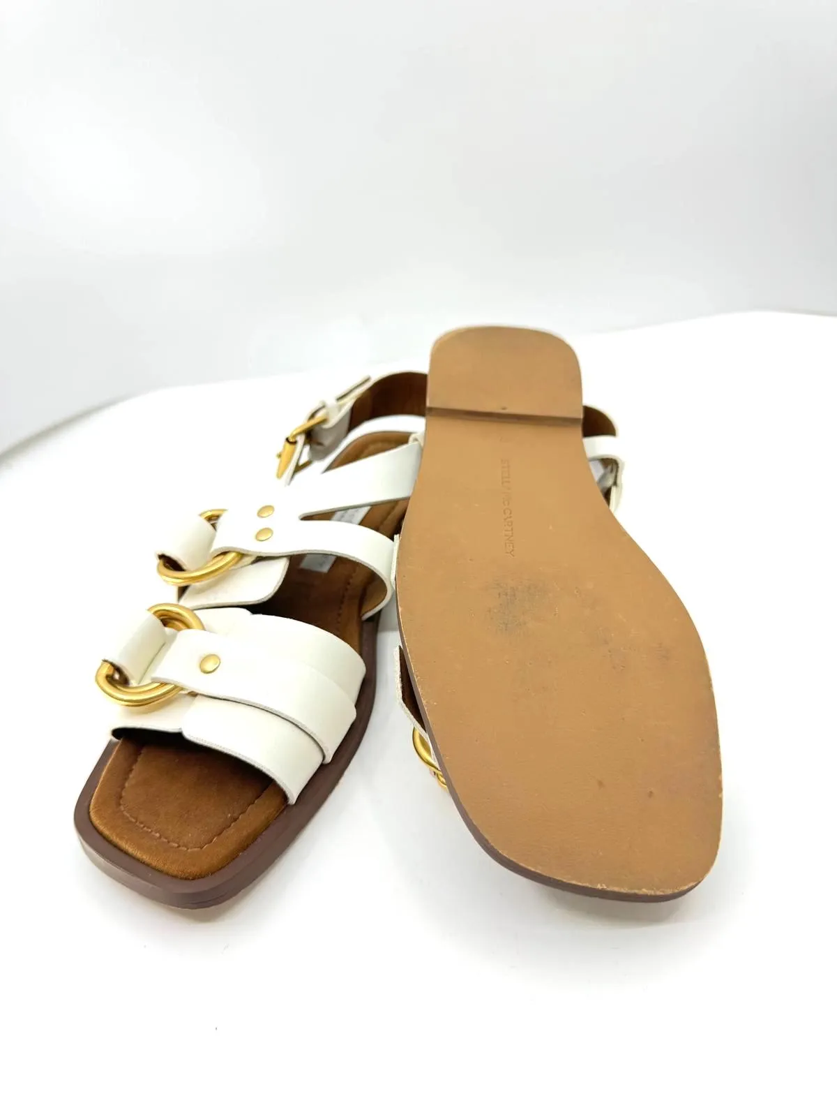 STELLA MCCARTNEY FAUX LEATHER SLINGBACK SANDALS