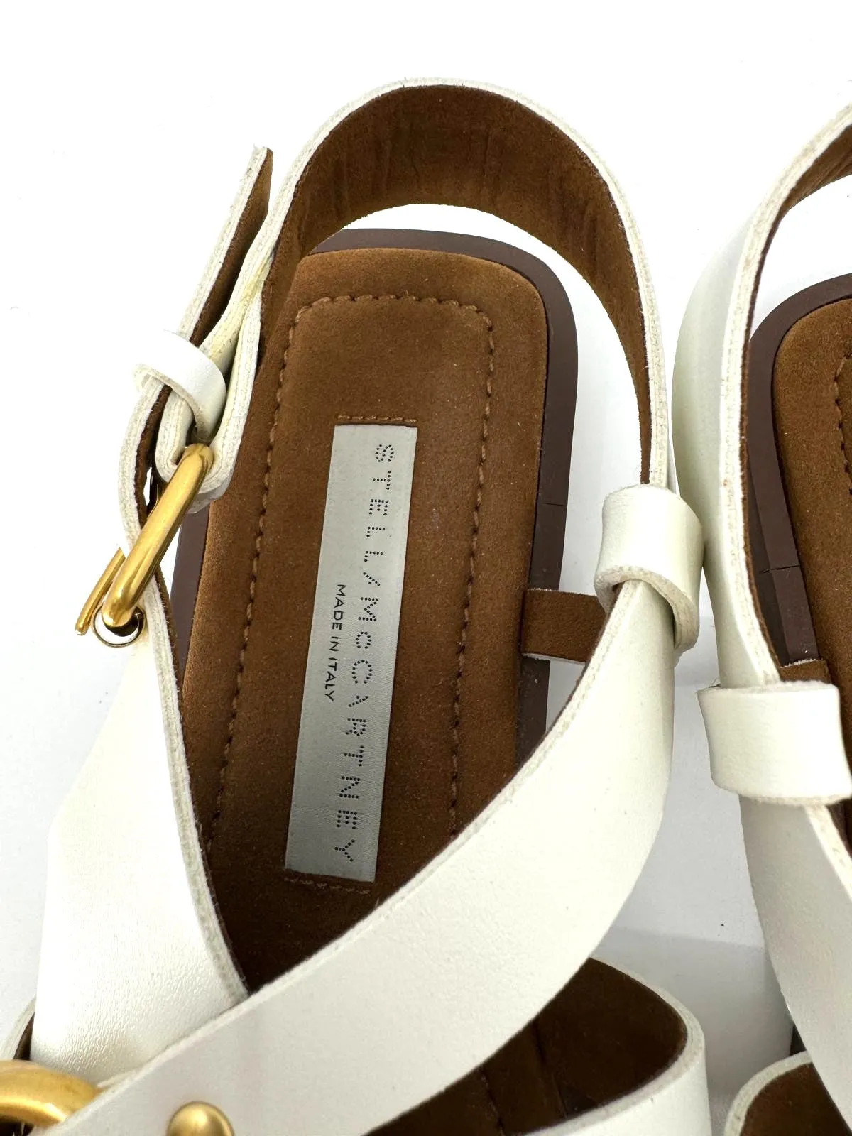 STELLA MCCARTNEY FAUX LEATHER SLINGBACK SANDALS