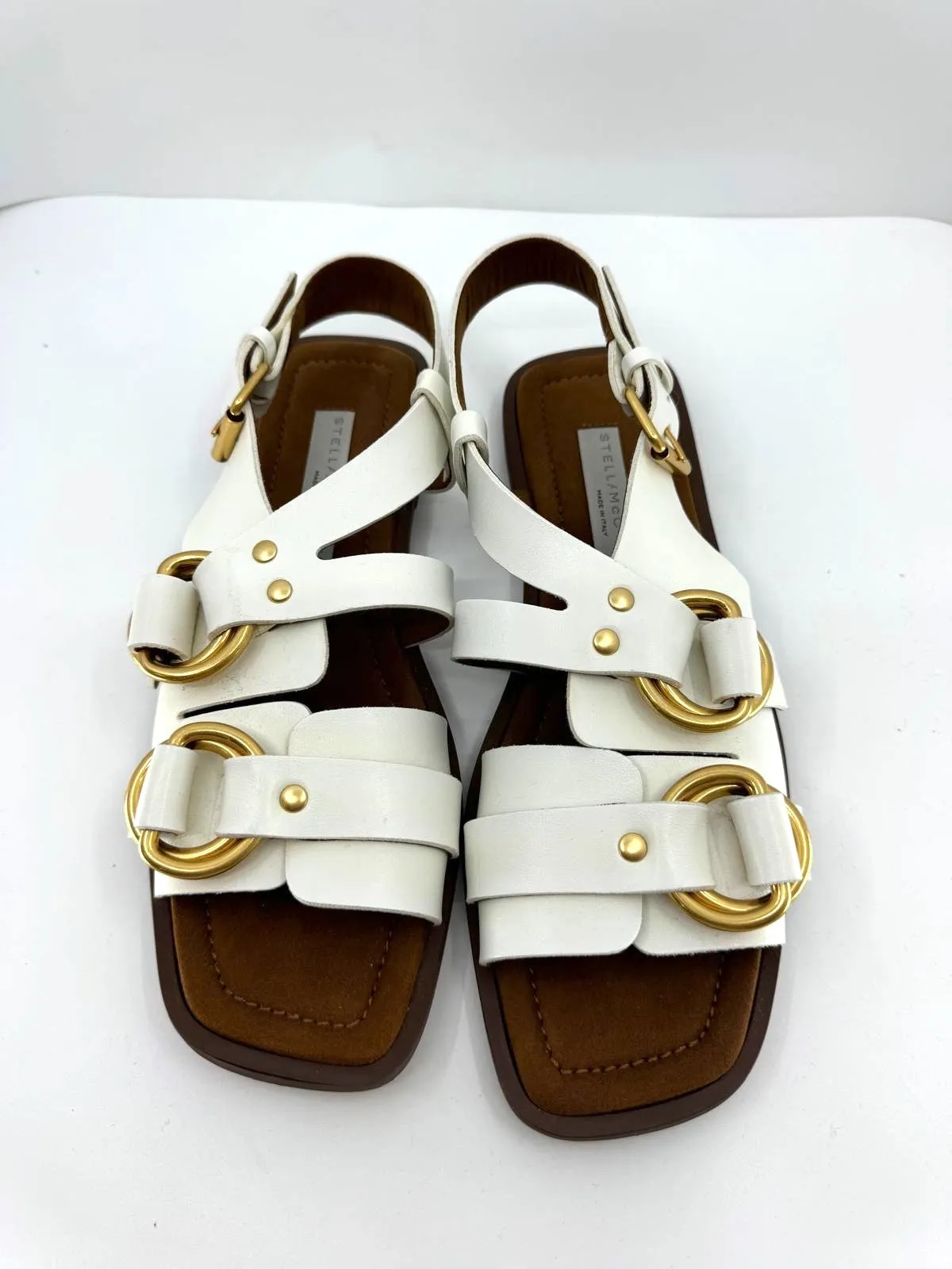 STELLA MCCARTNEY FAUX LEATHER SLINGBACK SANDALS