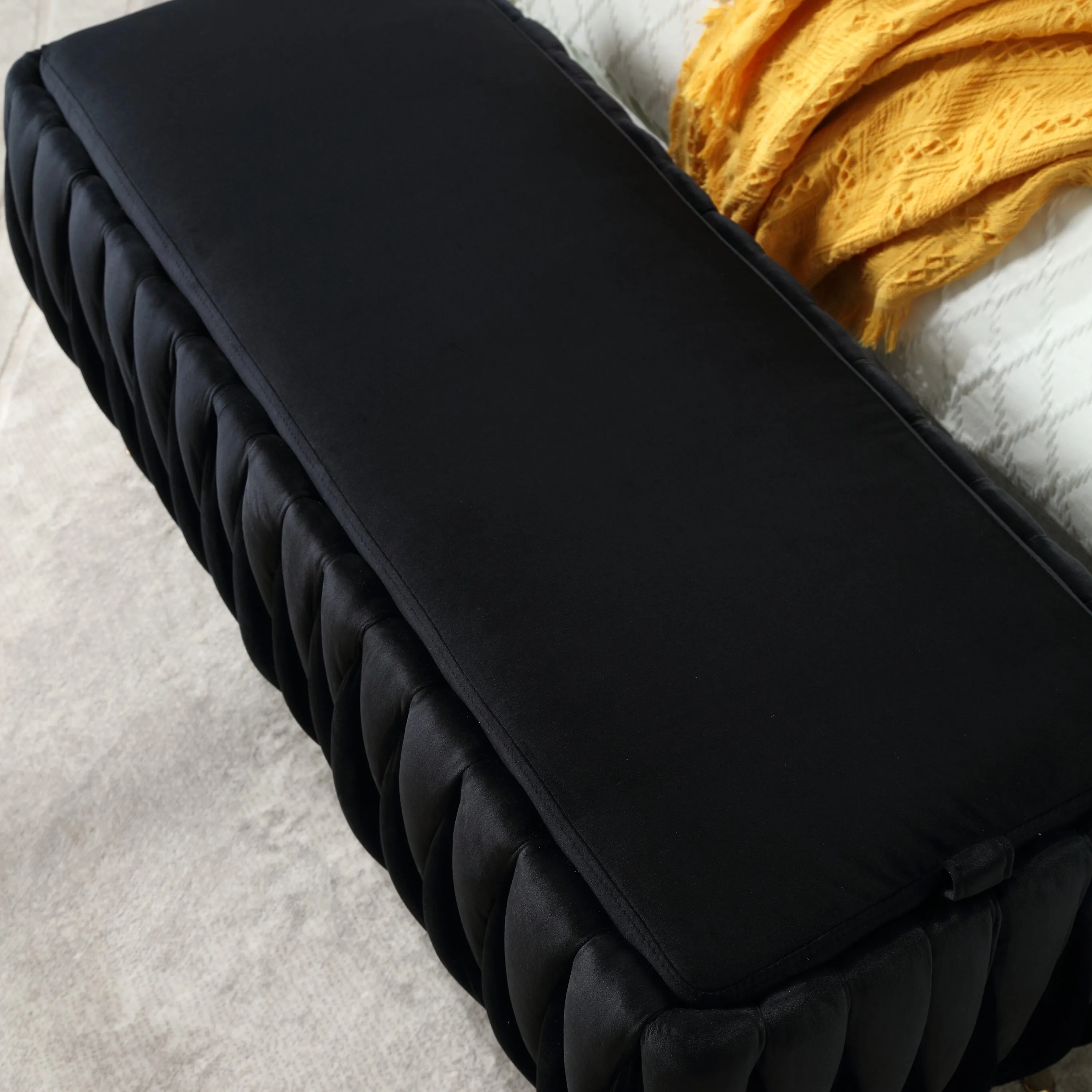 Storage Ottoman Bench - Black