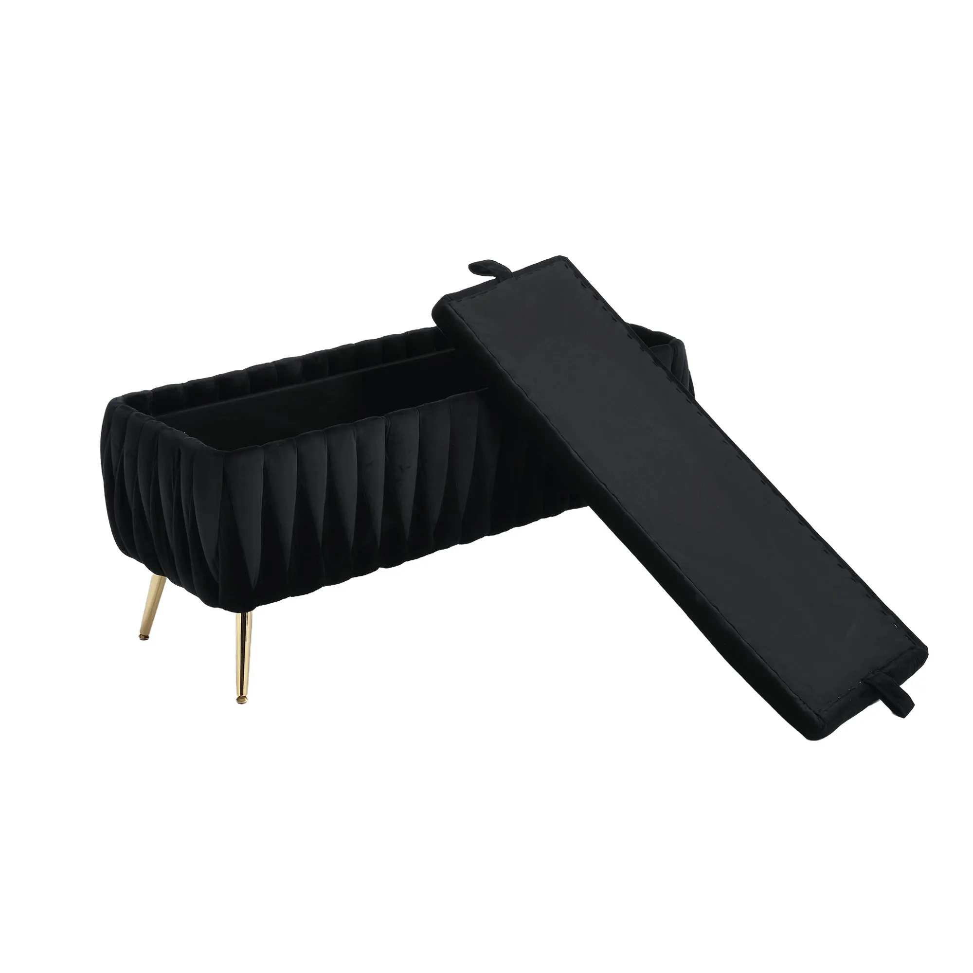 Storage Ottoman Bench - Black