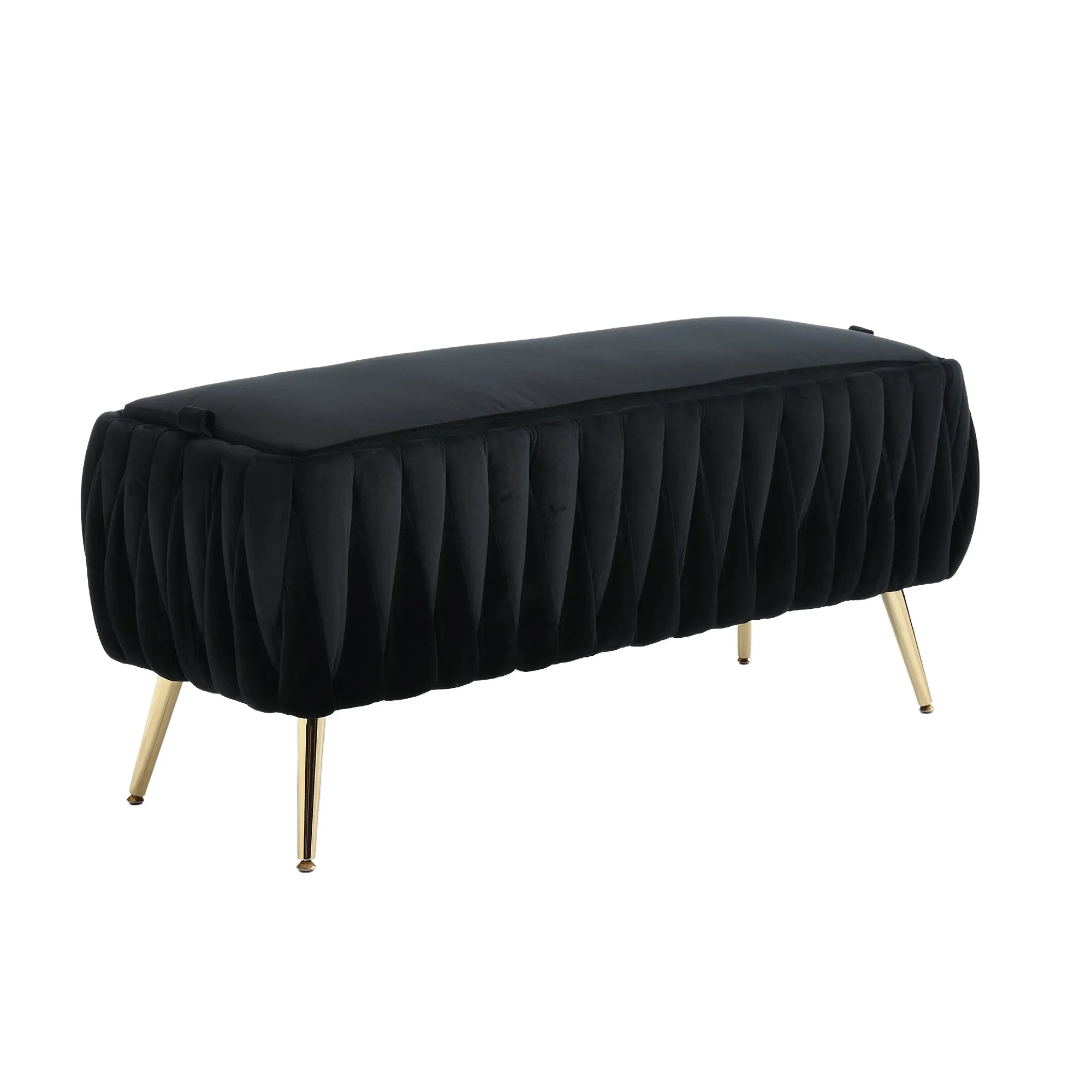 Storage Ottoman Bench - Black