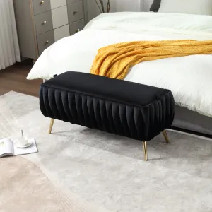 Storage Ottoman Bench - Black