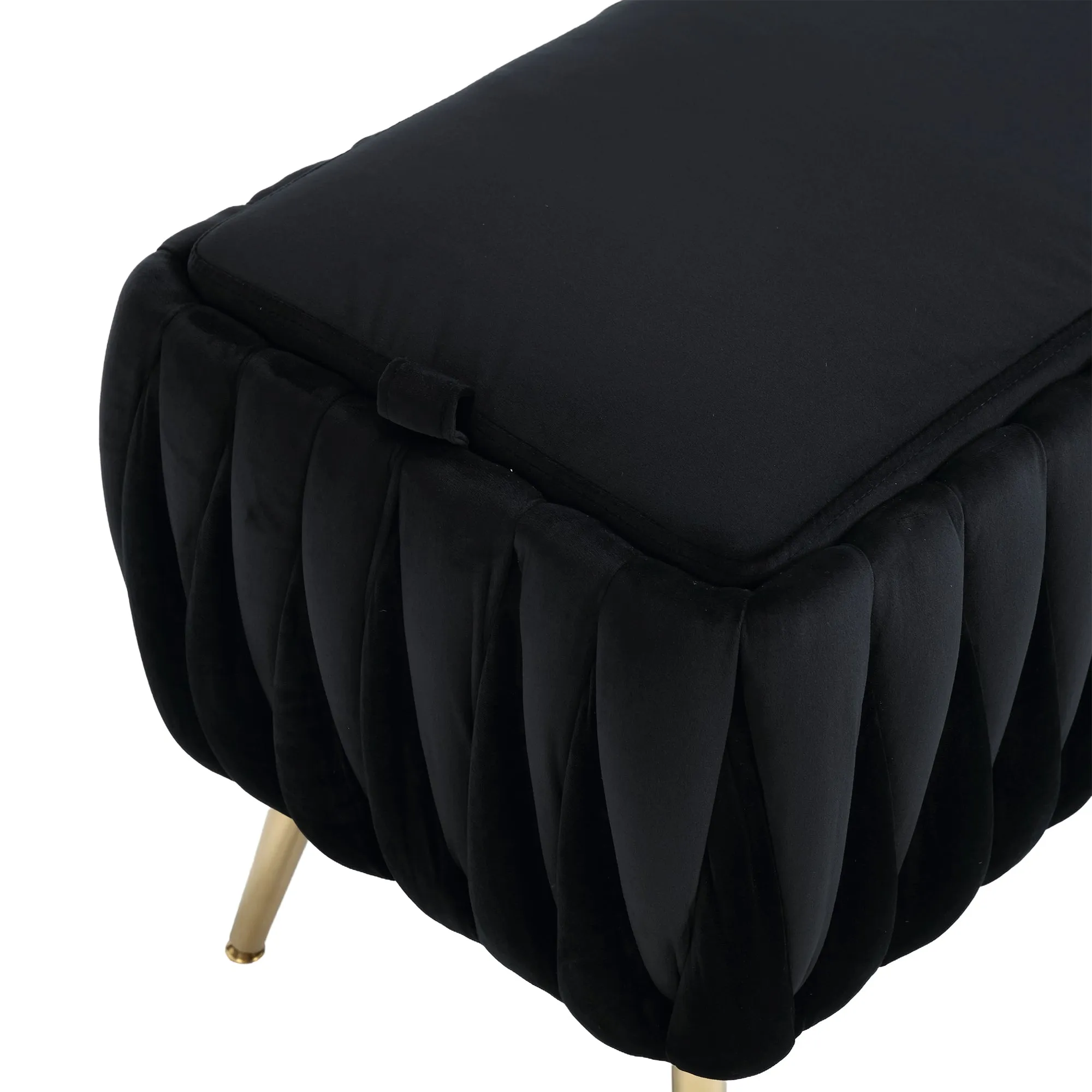 Storage Ottoman Bench - Black
