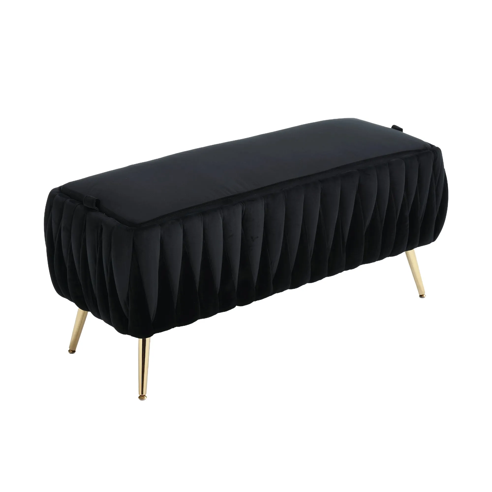 Storage Ottoman Bench - Black