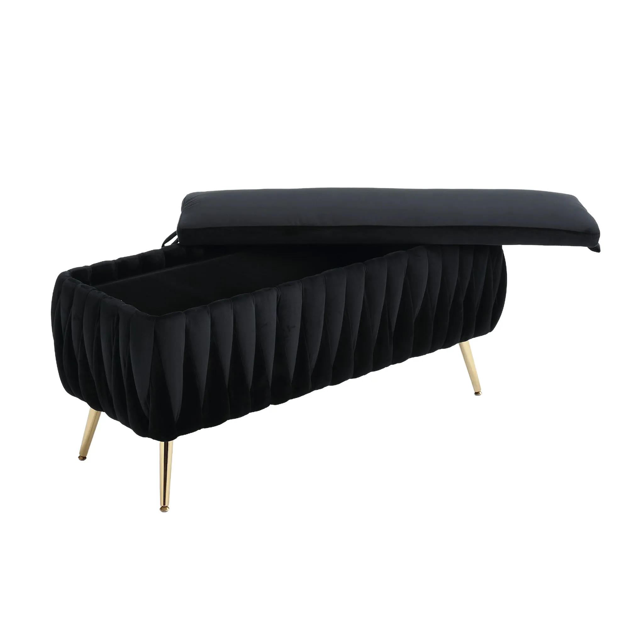 Storage Ottoman Bench - Black