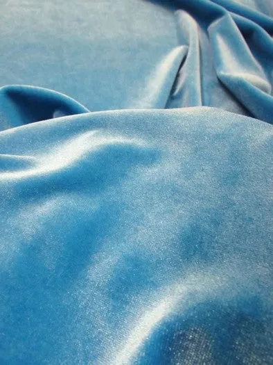 Stretch Velvet Velour Spandex 360 Grams Costume Fabric / Black / Sold By The Yard