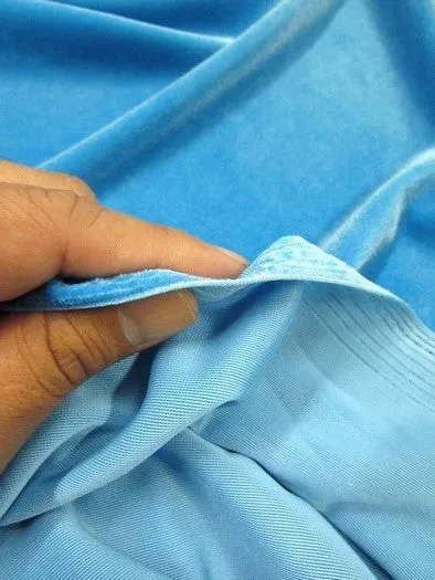 Stretch Velvet Velour Spandex 360 Grams Costume Fabric / Black / Sold By The Yard