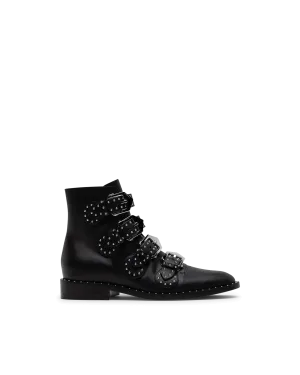 Studded Buckle Ankle Boots