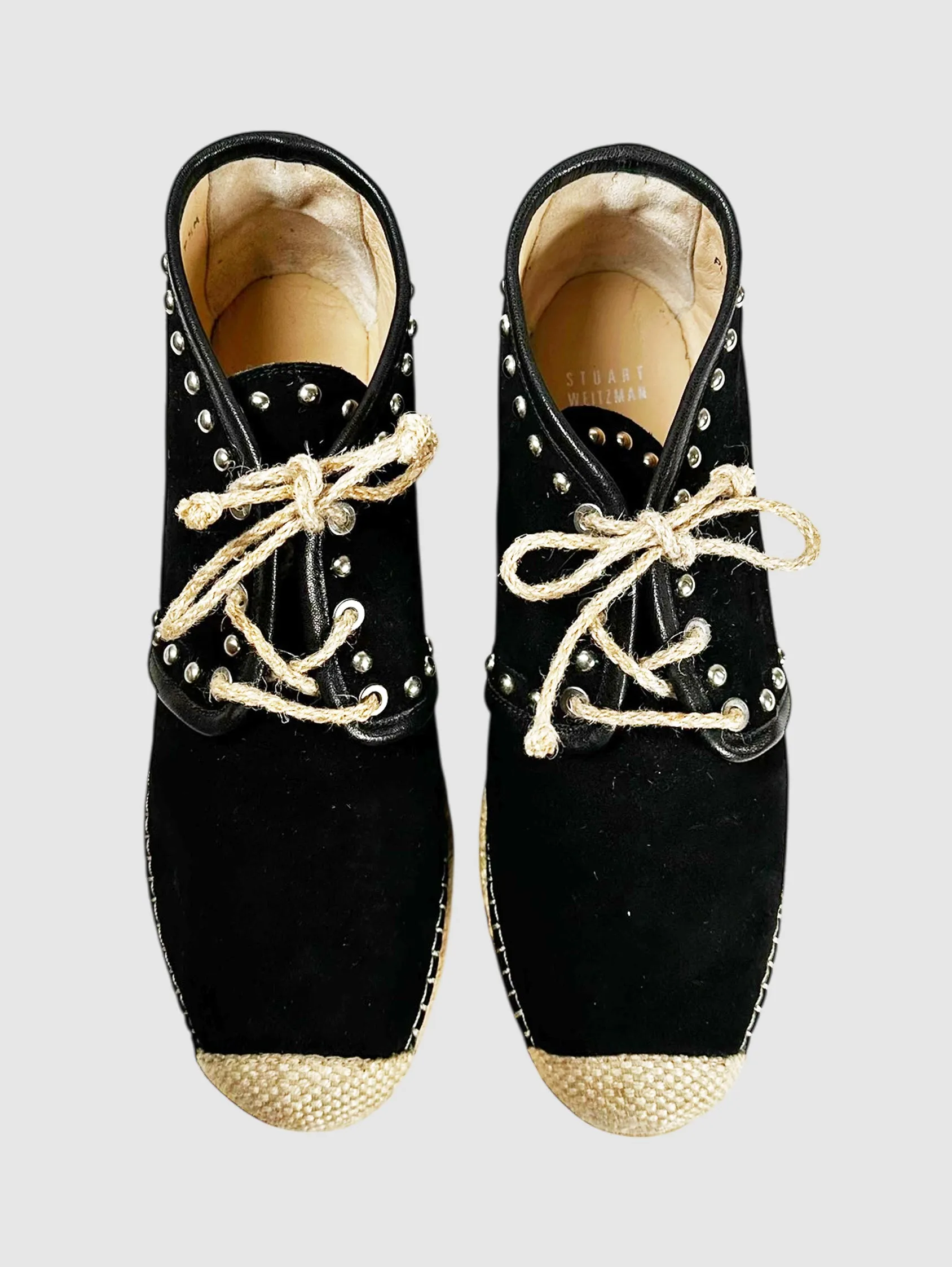 Studded Lace-Up Espadrilles - Size 9.5