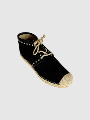 Studded Lace-Up Espadrilles - Size 9.5