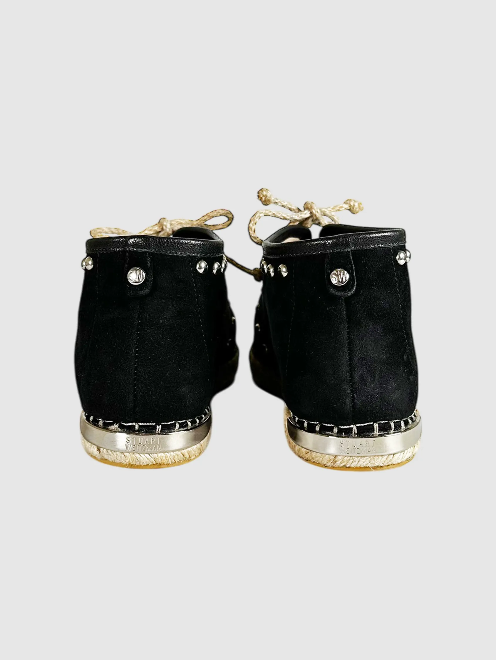 Studded Lace-Up Espadrilles - Size 9.5