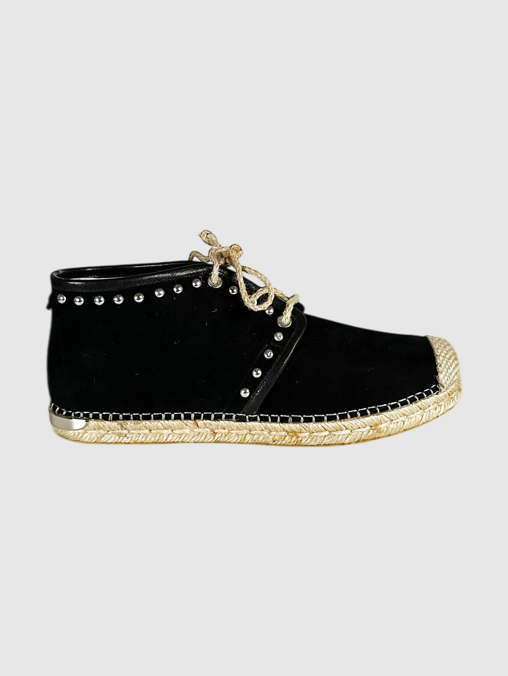 Studded Lace-Up Espadrilles - Size 9.5