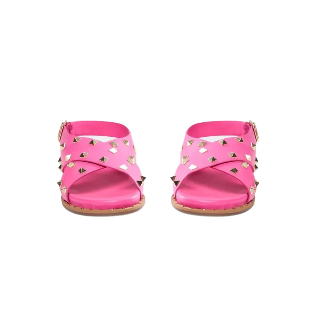 Studded Low Strap Sandal - Pink