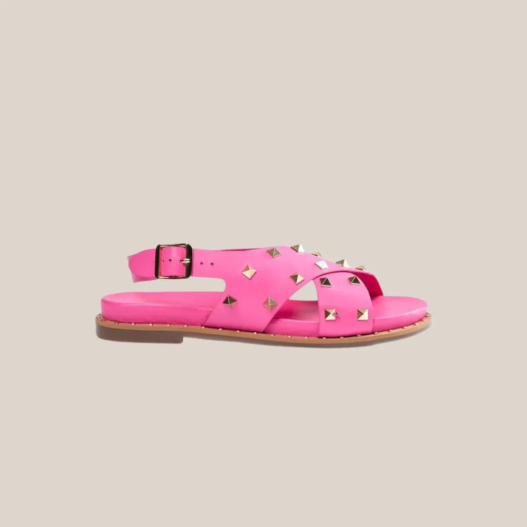 Studded Low Strap Sandal - Pink