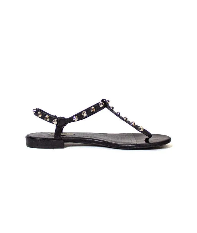 Studded T-Strap Sandals