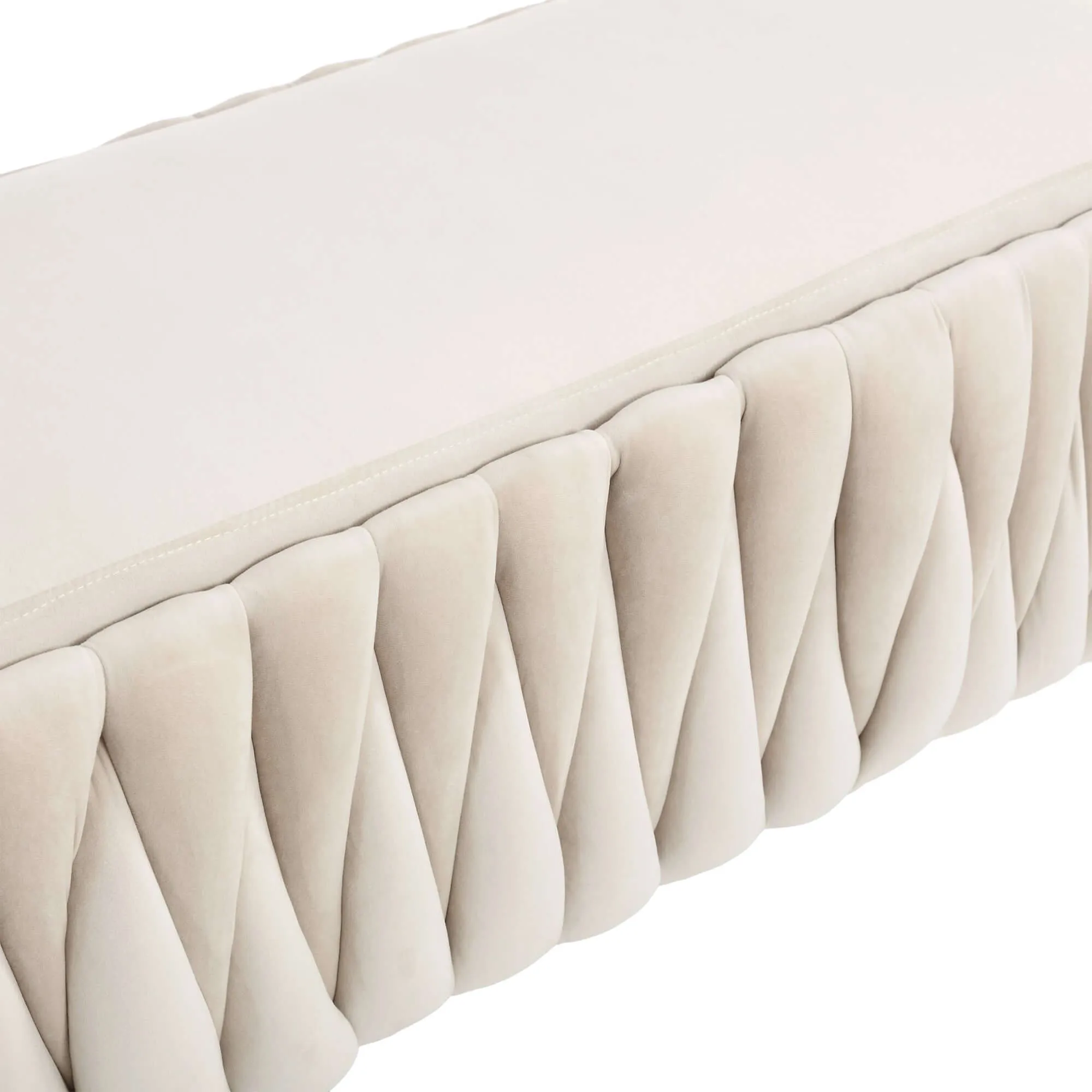 Upholstered Fabric Storage Ottoman Bench with Safety Hinge