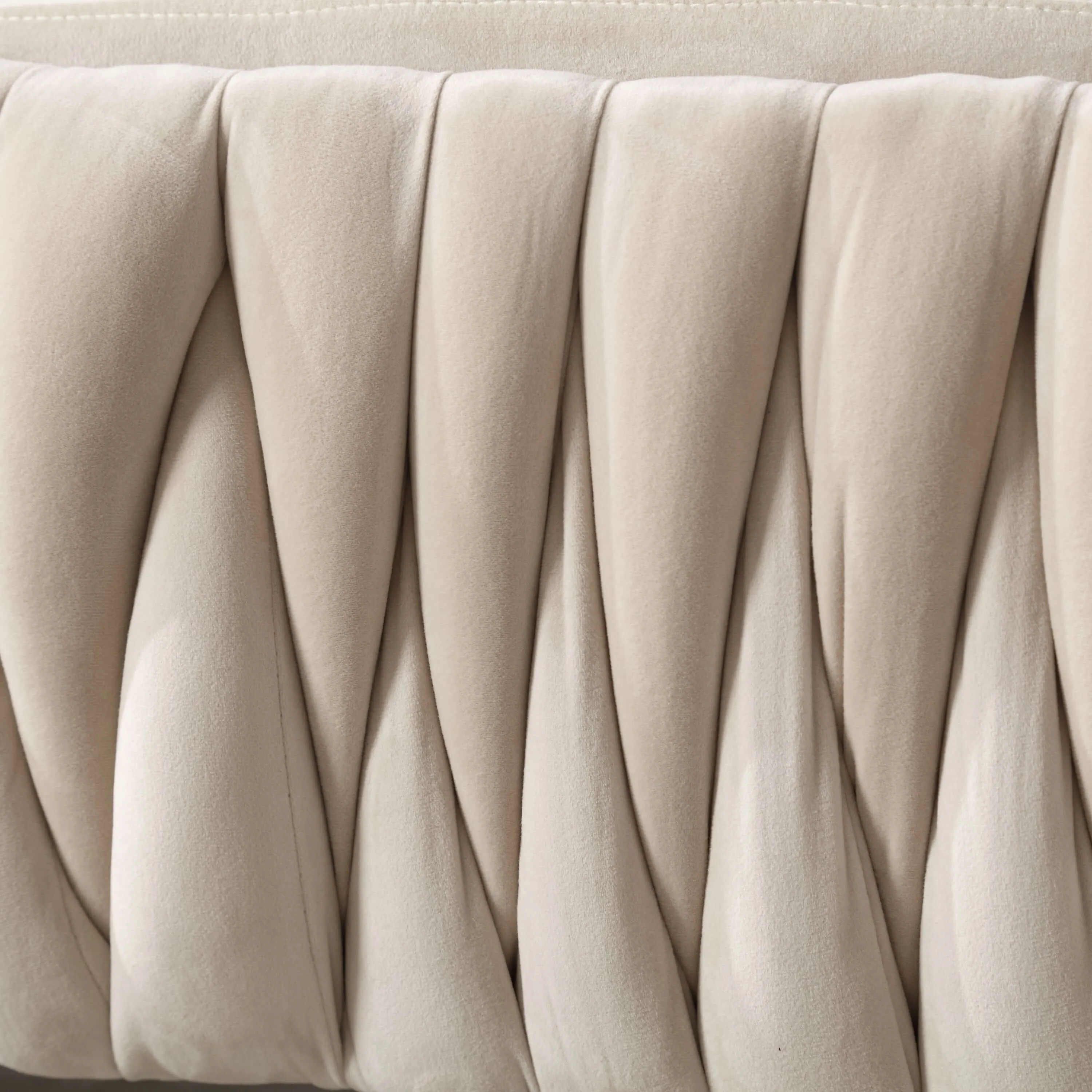 Upholstered Fabric Storage Ottoman Bench with Safety Hinge