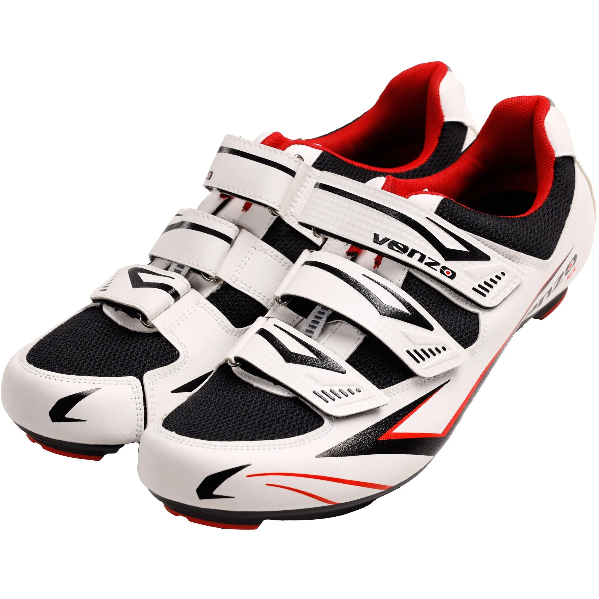 Venzo Bicycle Men’s Road Cycling Riding Shoes - With Bike Clipless Sealed Bearing LOOK Delta Compatible Pedals & 9 Degree Float Cleats - Size 41