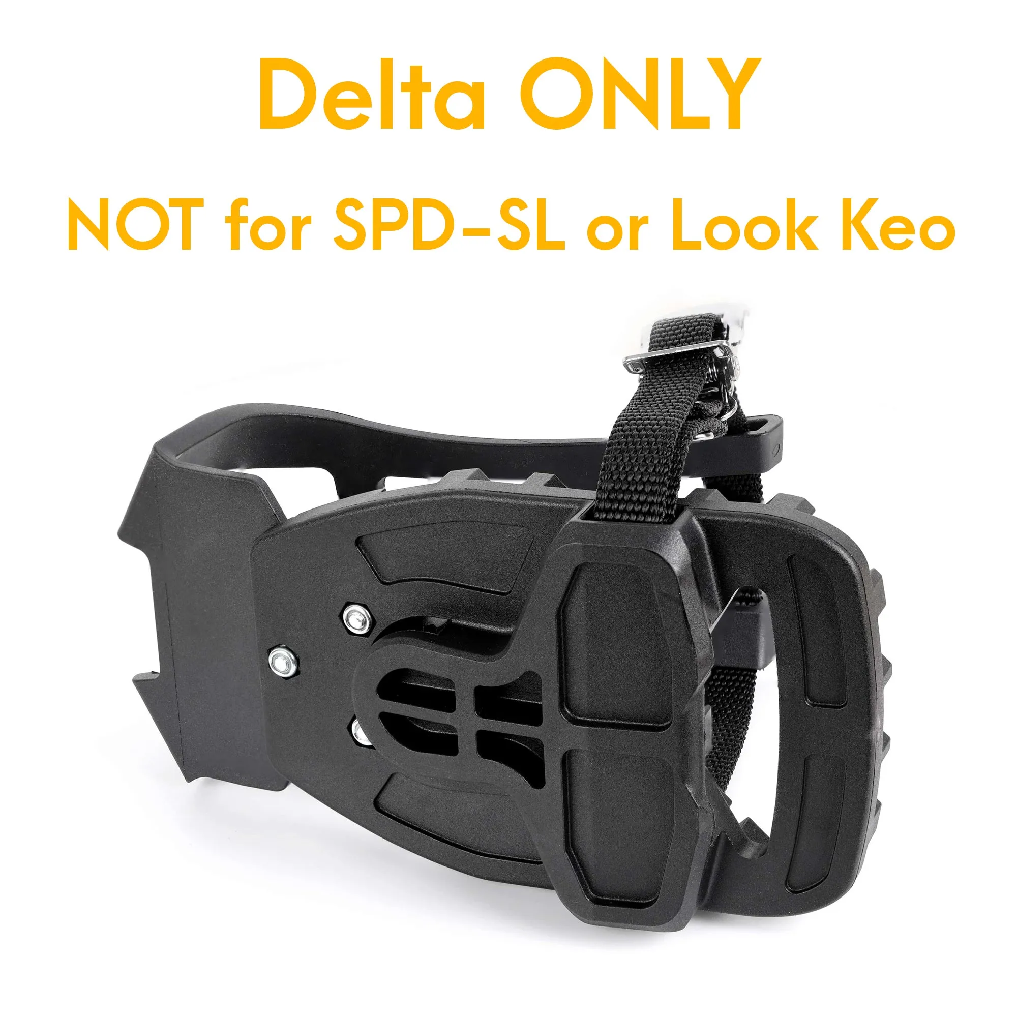 Venzo Bike Bicycle Toe Clips Cage Indoor Exercise Bike Pedal Adapters - Compatible with Peloton Bike Pedal, Convert Look Delta Pedals to Toe Clip Straps Ride with Sneakers - SPD Adapters ONLY