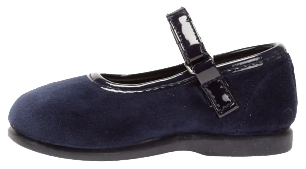 Victoria Alba Velvet Mary Jane Navy for Girl's