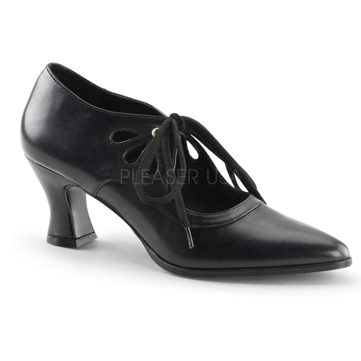 Victorian Style Black Kitten Heels