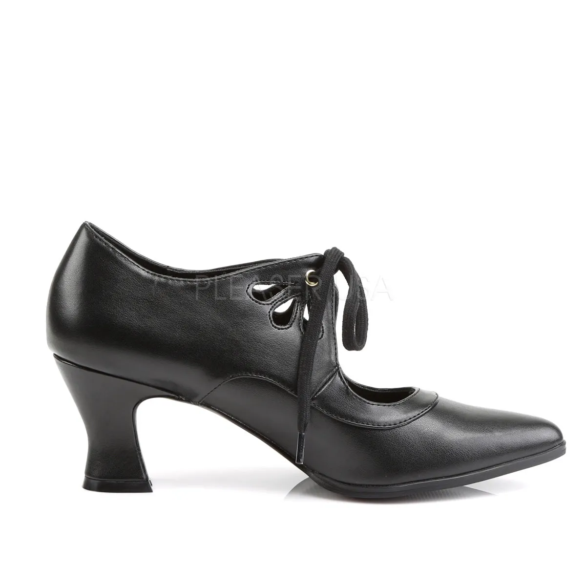 Victorian Style Black Kitten Heels