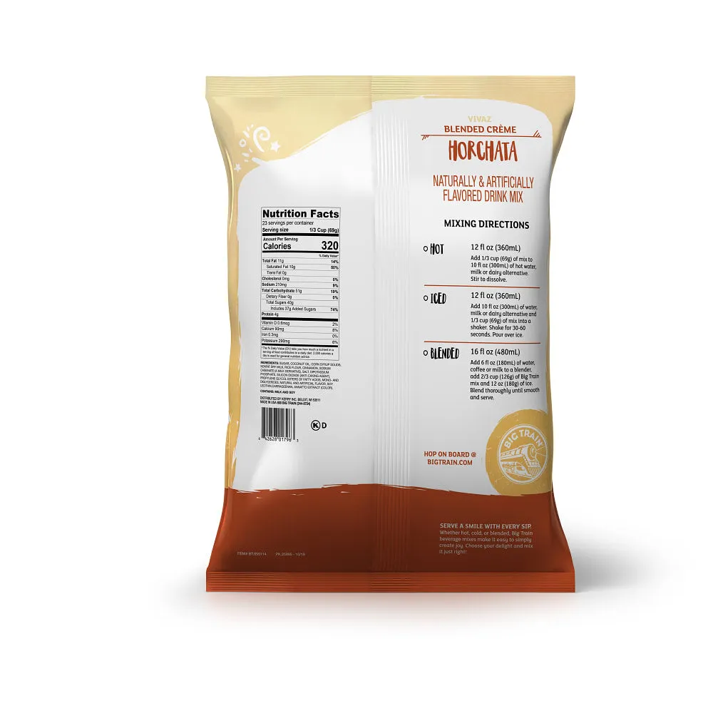 Vivaz Horchata Blended Crème Beverage Mix - 5 x 3.5lb Bags