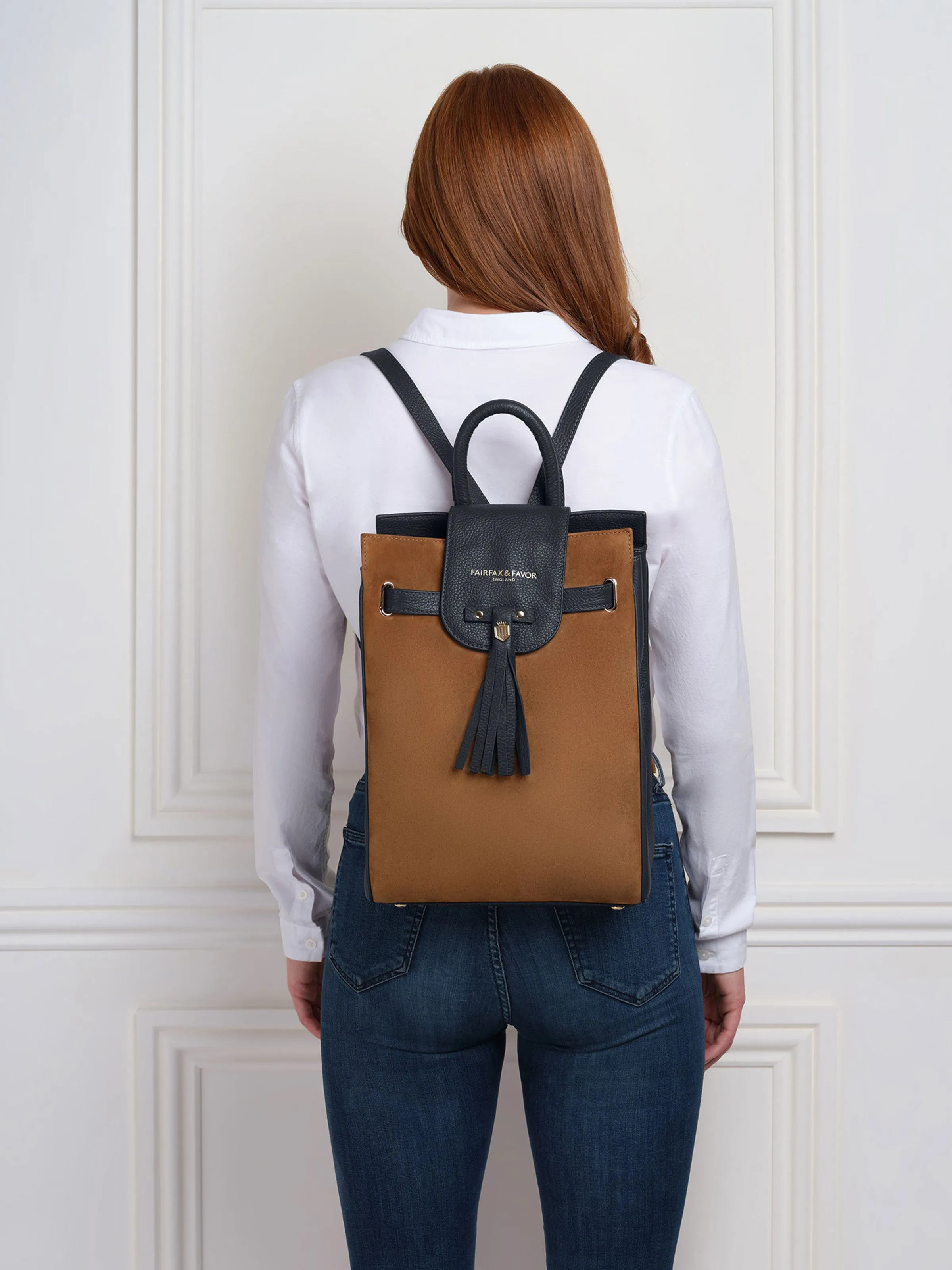 Windsor Backpack - Tan & Navy