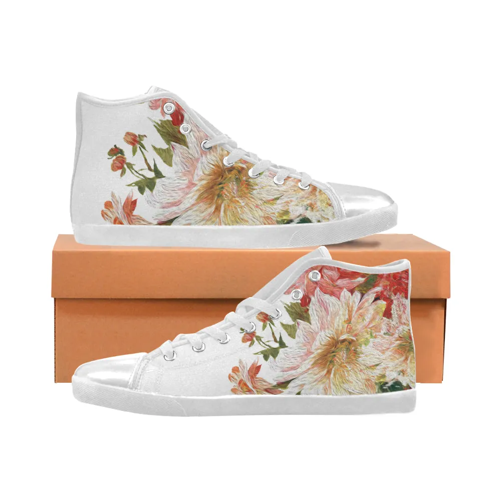 Women's Petal Floral Print Canvas High Top Shoes