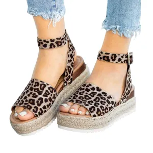 Women's Platform Sandals Espadrille Wedge Ankle Strap Roman Shoes