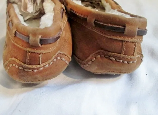 Womens UGG AUSTRALIA DAKOTA Uggs 5131 Suede Leather Moc 7 BROWN Shearling