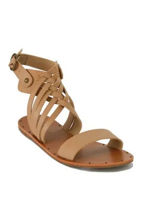 Woven Hi Ankle Open Toe Sandals