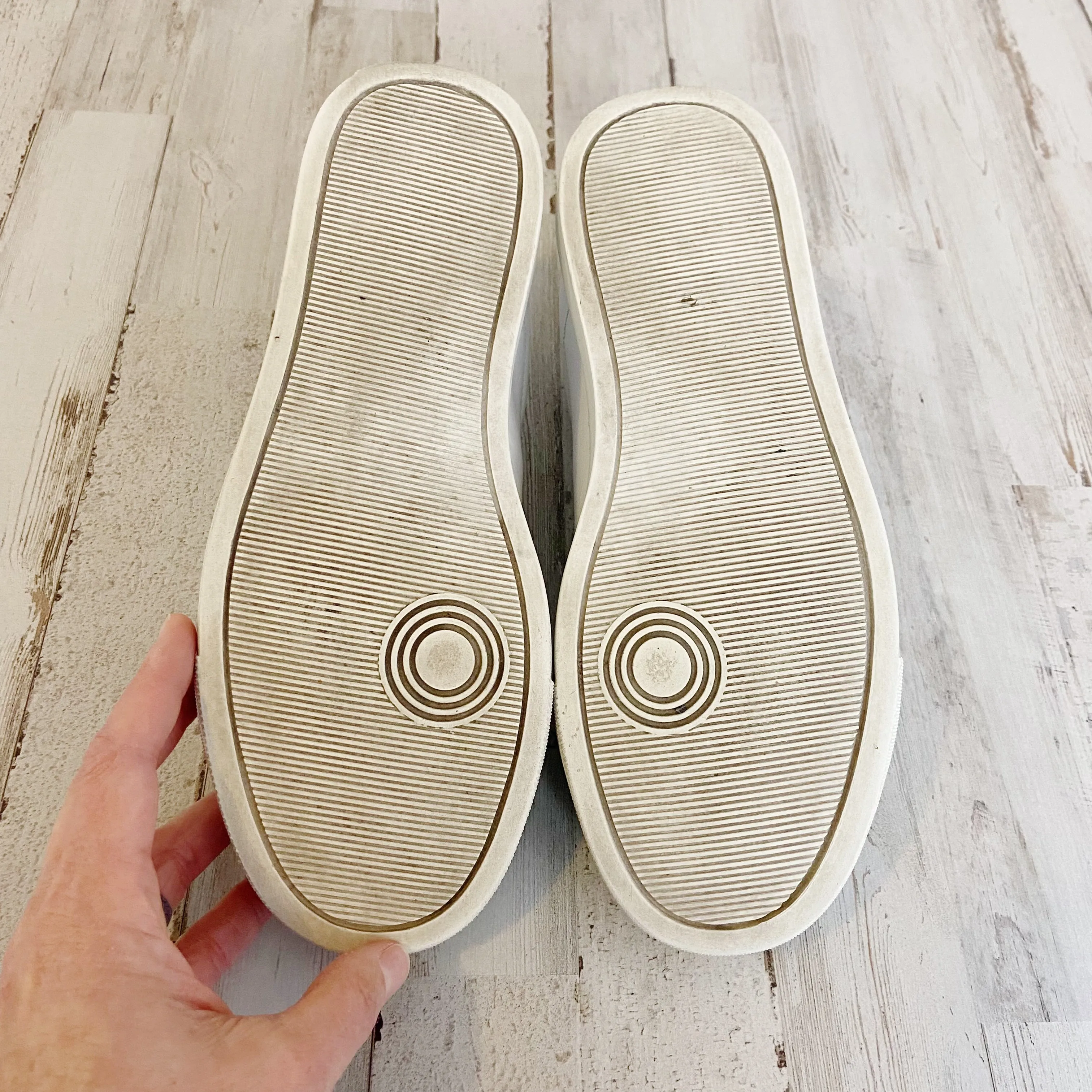 Zadig & Voltaire | Womens White and Gray Flats Studded Sneakers | Size: 38
